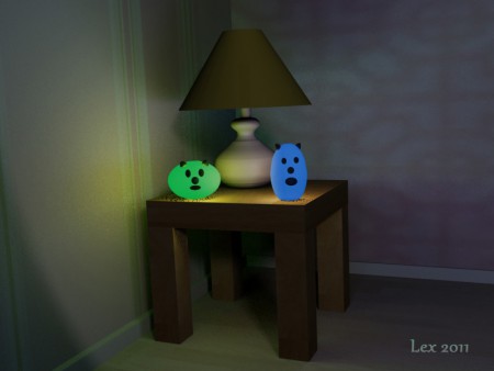 Greeny and Bluey made in 3ds Max