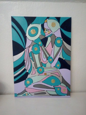 Sweethearts. 50 x 70 cm. Acrylic painting.